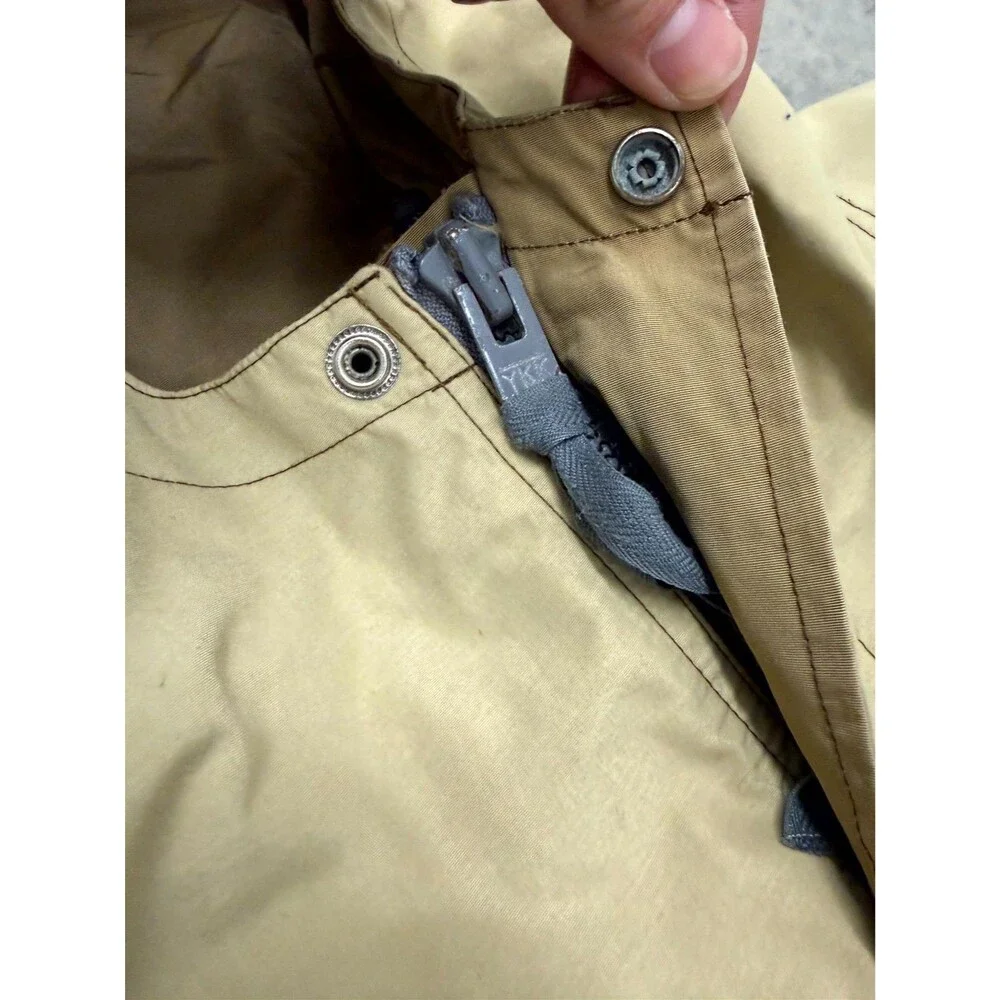 Vtg 80s Force 10 Jacket Mens Large Gore-Tex Brown Zip Snap Hooded Western Yoke